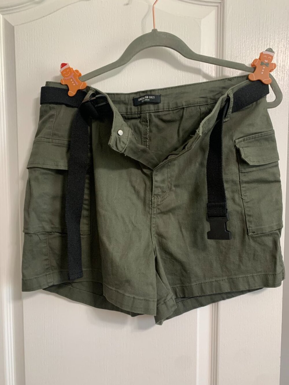 Army Green Cargo Shorts by American Bazi